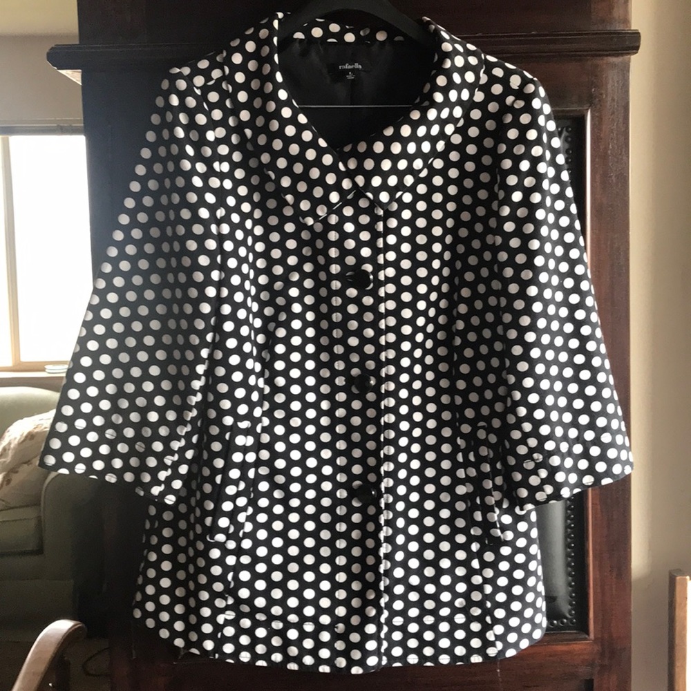Rafaella Black blazer with white polka dots